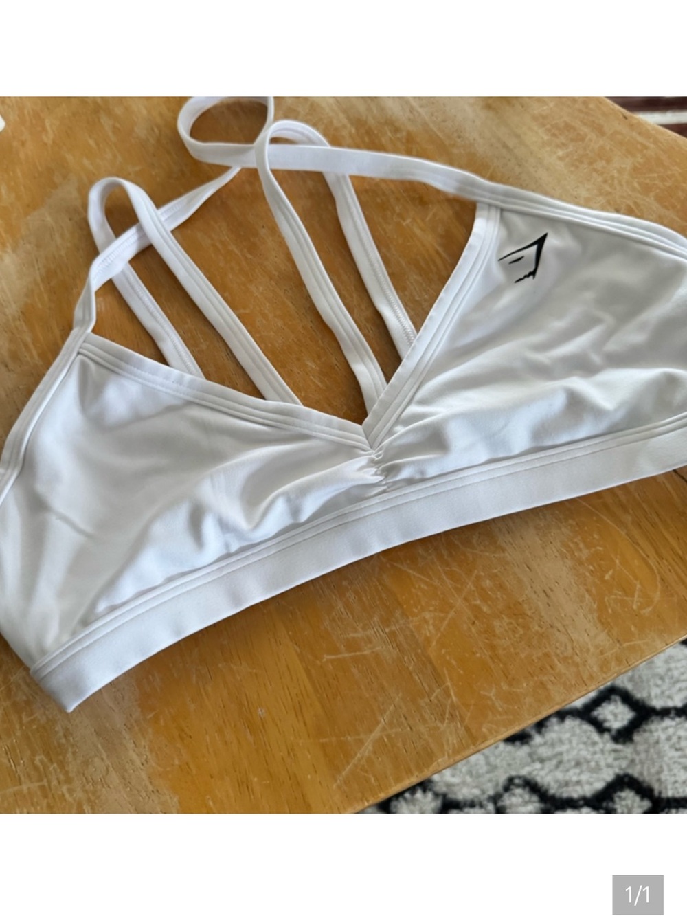 Gymshark White Strappy Cross-Back Sports Bra